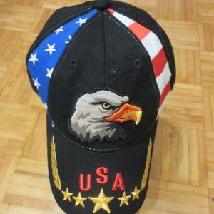 Black Cap USA Flag Eagle Stars  Embroidery Baseball Cap Master Cap